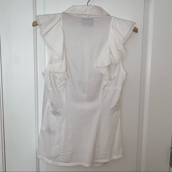Juicy Couture White Ruffle Sleeve Tank Top - Picture 2 of 7